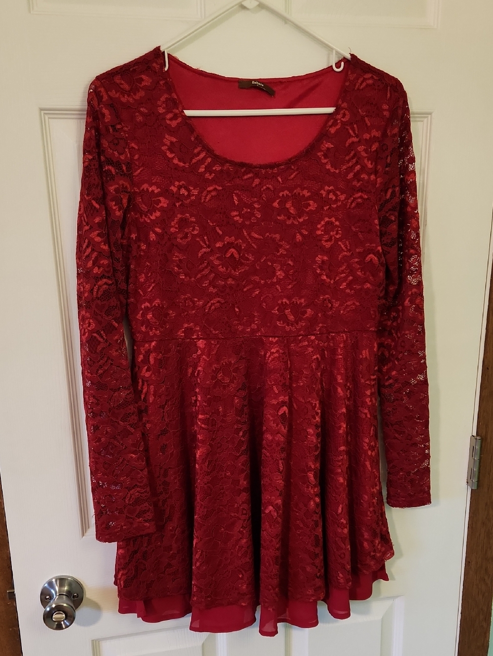 Women’s Red Lace Babydoll Dress Size L